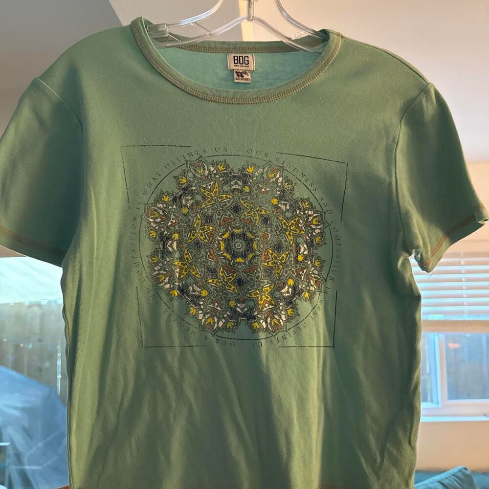 Bdg Women's Green and Blue T-shirt